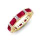 3 - Eriss 3.50 ctw Emerald Shape Ruby and Baguette Shape Lab Grown Diamond Women Eternity Band 