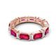 5 - Eriss 3.50 ctw Emerald Shape Ruby and Baguette Shape Lab Grown Diamond Women Eternity Band 