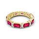 5 - Eriss 3.50 ctw Emerald Shape Ruby and Baguette Shape Lab Grown Diamond Women Eternity Band 