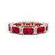 1 - Eriss 3.50 ctw Emerald Shape Ruby and Baguette Shape Lab Grown Diamond Women Eternity Band 