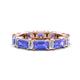 1 - Eriss 3.20 ctw Emerald Shape Tanzanite and Baguette Shape Lab Grown Diamond Women Eternity Band 