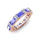 3 - Eriss 3.20 ctw Emerald Shape Tanzanite and Baguette Shape Lab Grown Diamond Women Eternity Band 