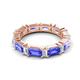 5 - Eriss 3.20 ctw Emerald Shape Tanzanite and Baguette Shape Lab Grown Diamond Women Eternity Band 