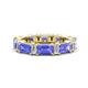 1 - Eriss 3.20 ctw Emerald Shape Tanzanite and Baguette Shape Lab Grown Diamond Women Eternity Band 