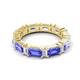 5 - Eriss 3.20 ctw Emerald Shape Tanzanite and Baguette Shape Lab Grown Diamond Women Eternity Band 