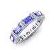3 - Eriss 3.20 ctw Emerald Shape Tanzanite and Baguette Shape Lab Grown Diamond Women Eternity Band 