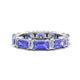 1 - Eriss 3.20 ctw Emerald Shape Tanzanite and Baguette Shape Lab Grown Diamond Women Eternity Band 