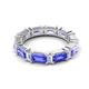 5 - Eriss 3.20 ctw Emerald Shape Tanzanite and Baguette Shape Lab Grown Diamond Women Eternity Band 