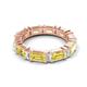 5 - Eriss 3.50 ctw Emerald Shape Yellow Sapphire and Baguette Shape Lab Grown Diamond Women Eternity Band 