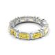 5 - Eriss 3.50 ctw Emerald Shape Yellow Sapphire and Baguette Shape Lab Grown Diamond Women Eternity Band 