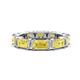 1 - Eriss 3.50 ctw Emerald Shape Yellow Sapphire and Baguette Shape Lab Grown Diamond Women Eternity Band 