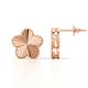 1 - Zarie Fluted Milgrain Edges Women Clover Leaf Stud Earrings in 14K Solid Gold 
