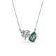 1 - Zuri 1.71 ctw Heart Shape IGI Cert. Lab Grown Diamond with Pear Shape Created Alexandrite Toi Et Moi Women Pendant Necklace 