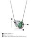 3 - Zuri 1.71 ctw Heart Shape IGI Cert. Lab Grown Diamond with Pear Shape Created Alexandrite Toi Et Moi Women Pendant Necklace 
