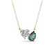 1 - Zuri 1.71 ctw Heart Shape IGI Cert. Lab Grown Diamond with Pear Shape Created Alexandrite Toi Et Moi Women Pendant Necklace 