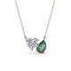 1 - Zuri 1.71 ctw Heart Shape IGI Cert. Lab Grown Diamond with Pear Shape Created Alexandrite Toi Et Moi Women Pendant Necklace 