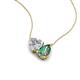 4 - Zuri 1.71 ctw Heart Shape IGI Cert. Lab Grown Diamond with Pear Shape Created Alexandrite Toi Et Moi Women Pendant Necklace 