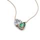 4 - Zuri 1.71 ctw Heart Shape IGI Cert. Lab Grown Diamond with Pear Shape Created Alexandrite Toi Et Moi Women Pendant Necklace 