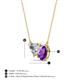 3 - Zuri 1.50 ctw Heart Shape IGI Cert. Lab Grown Diamond with Pear Shape Amethyst Toi Et Moi Women Pendant Necklace 