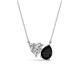 1 - Zuri 1.55 ctw Heart Shape IGI Cert. Lab Grown Diamond with Pear Shape Black Onyx Toi Et Moi Women Pendant Necklace 
