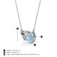 3 - Zuri 1.45 ctw Heart Shape IGI Cert. Lab Grown Diamond with Pear Shape Aquamarine Toi Et Moi Women Pendant Necklace 
