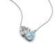 4 - Zuri 1.45 ctw Heart Shape IGI Cert. Lab Grown Diamond with Pear Shape Aquamarine Toi Et Moi Women Pendant Necklace 