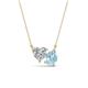 1 - Zuri 1.45 ctw Heart Shape IGI Cert. Lab Grown Diamond with Pear Shape Aquamarine Toi Et Moi Women Pendant Necklace 