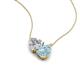 4 - Zuri 1.45 ctw Heart Shape IGI Cert. Lab Grown Diamond with Pear Shape Aquamarine Toi Et Moi Women Pendant Necklace 