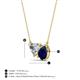3 - Zuri 1.75 ctw Heart Shape IGI Cert. Lab Grown Diamond with Pear Shape Created Blue Sapphire Toi Et Moi Women Pendant Necklace 