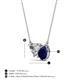 3 - Zuri 1.75 ctw Heart Shape IGI Cert. Lab Grown Diamond with Pear Shape Created Blue Sapphire Toi Et Moi Women Pendant Necklace 