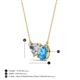 3 - Zuri 1.70 ctw Heart Shape IGI Cert. Lab Grown Diamond with Pear Shape Blue Topaz Toi Et Moi Women Pendant Necklace 