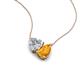 4 - Zuri 1.50 ctw Heart Shape IGI Cert. Lab Grown Diamond with Pear Shape Citrine Toi Et Moi Women Pendant Necklace 