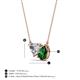 3 - Zuri 1.65 ctw Heart Shape IGI Cert. Lab Grown Diamond with Pear Shape Created Emerald Toi Et Moi Women Pendant Necklace 