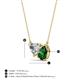 3 - Zuri 1.65 ctw Heart Shape IGI Cert. Lab Grown Diamond with Pear Shape Created Emerald Toi Et Moi Women Pendant Necklace 