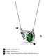 3 - Zuri 1.65 ctw Heart Shape IGI Cert. Lab Grown Diamond with Pear Shape Created Emerald Toi Et Moi Women Pendant Necklace 