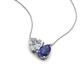 4 - Zuri 1.45 ctw Heart Shape IGI Cert. Lab Grown Diamond with Pear Shape Iolite Toi Et Moi Women Pendant Necklace 