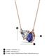 3 - Zuri 1.45 ctw Heart Shape IGI Cert. Lab Grown Diamond with Pear Shape Iolite Toi Et Moi Women Pendant Necklace 