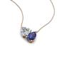 4 - Zuri 1.45 ctw Heart Shape IGI Cert. Lab Grown Diamond with Pear Shape Iolite Toi Et Moi Women Pendant Necklace 