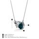 3 - Zuri 1.70 ctw Heart Shape IGI Cert. Lab Grown Diamond with Pear Shape London Blue Topaz Toi Et Moi Women Pendant Necklace 