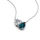 4 - Zuri 1.70 ctw Heart Shape IGI Cert. Lab Grown Diamond with Pear Shape London Blue Topaz Toi Et Moi Women Pendant Necklace 
