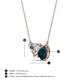 3 - Zuri 1.70 ctw Heart Shape IGI Cert. Lab Grown Diamond with Pear Shape London Blue Topaz Toi Et Moi Women Pendant Necklace 