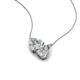4 - Zuri 1.70 ctw Heart Shape IGI Cert. Lab Grown Diamond with Pear Shape Moissanite Toi Et Moi Women Pendant Necklace 