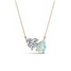 1 - Zuri 1.20 ctw Heart Shape IGI Cert. Lab Grown Diamond with Pear Shape Opal Toi Et Moi Women Pendant Necklace 