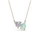 1 - Zuri 1.20 ctw Heart Shape IGI Cert. Lab Grown Diamond with Pear Shape Opal Toi Et Moi Women Pendant Necklace 