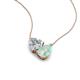 4 - Zuri 1.20 ctw Heart Shape IGI Cert. Lab Grown Diamond with Pear Shape Opal Toi Et Moi Women Pendant Necklace 