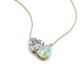 4 - Zuri 1.20 ctw Heart Shape IGI Cert. Lab Grown Diamond with Pear Shape Opal Toi Et Moi Women Pendant Necklace 