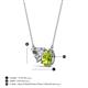 3 - Zuri 1.65 ctw Heart Shape IGI Cert. Lab Grown Diamond with Pear Shape Peridot Toi Et Moi Women Pendant Necklace 