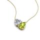 4 - Zuri 1.65 ctw Heart Shape IGI Cert. Lab Grown Diamond with Pear Shape Peridot Toi Et Moi Women Pendant Necklace 