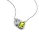 4 - Zuri 1.65 ctw Heart Shape IGI Cert. Lab Grown Diamond with Pear Shape Peridot Toi Et Moi Women Pendant Necklace 