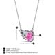 3 - Zuri 1.75 ctw Heart Shape IGI Cert. Lab Grown Diamond with Pear Shape Created Pink Sapphire Toi Et Moi Women Pendant Necklace 